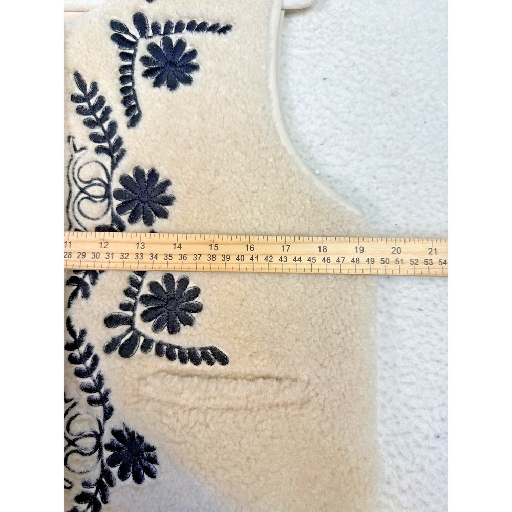 Dear John Vest Womens S Sherpa Floral Embroidered Western Rodeo - Picture 5 of 6